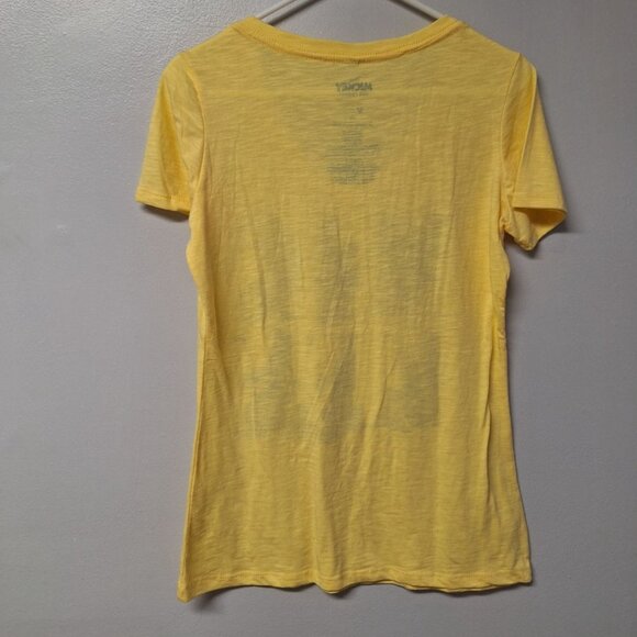 Disney Mickey and Friends Tee Shirt V Neck Womens Medium‎ Yellow Minnie Goofy - Picture 3 of 6